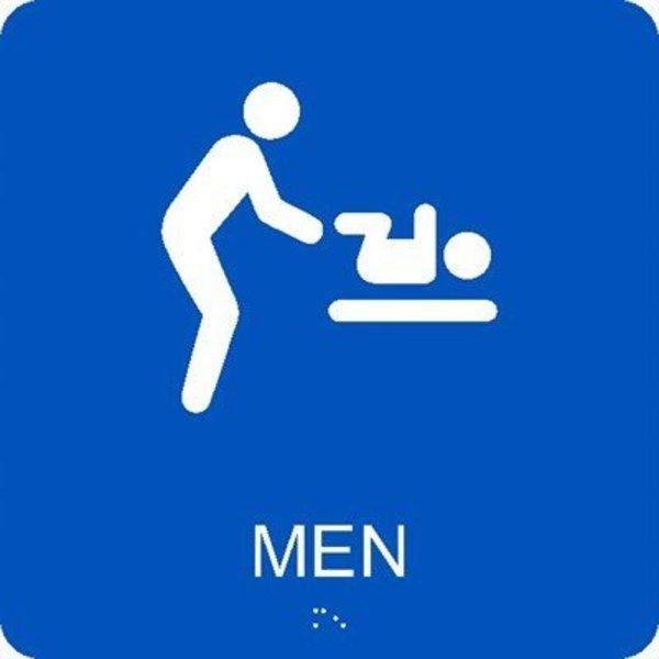Nmc Mens Restroom Braille Ada Sign, ADA28BL ADA28BL